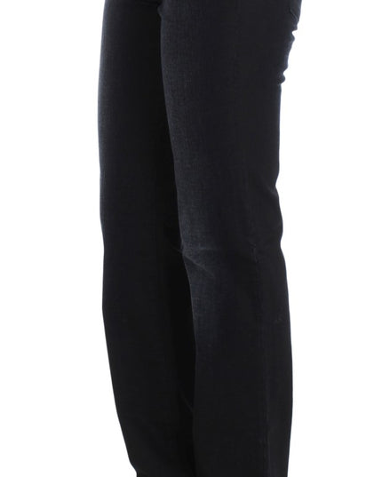 Ermanno Scervino Blue Cotton Blend Slim Fit Bootcut Jeans