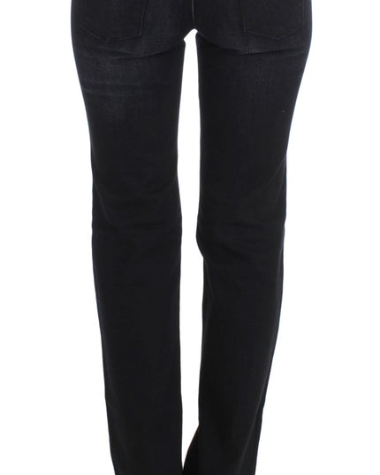 Ermanno Scervino Blue Cotton Blend Slim Fit Bootcut Jeans