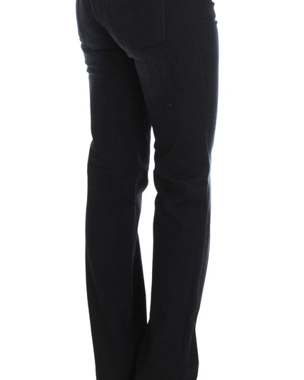 Ermanno Scervino Blue Cotton Blend Slim Fit Bootcut Jeans