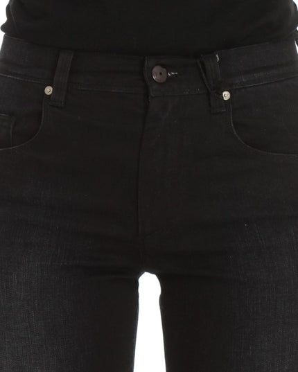 Ermanno Scervino Blue Cotton Blend Slim Fit Bootcut Jeans