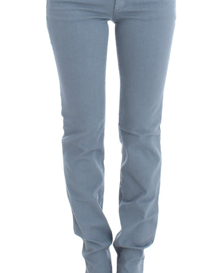 Ermanno Scervino Blue Cotton Blend Slim Fit Bootcut Jeans