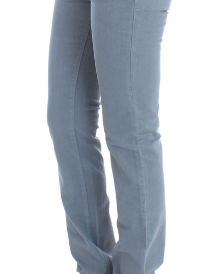 Ermanno Scervino Blue Cotton Blend Slim Fit Bootcut Jeans