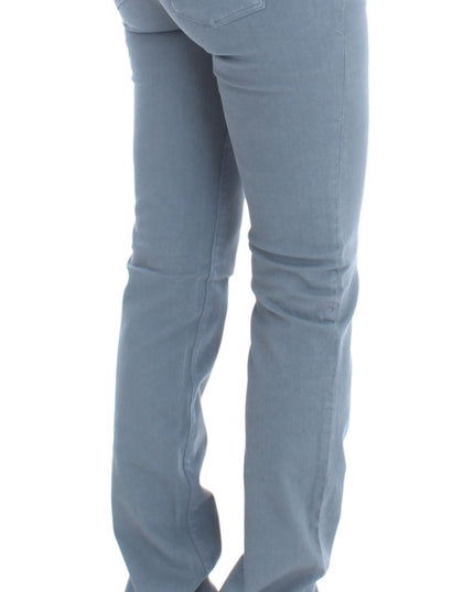 Ermanno Scervino Blue Cotton Blend Slim Fit Bootcut Jeans