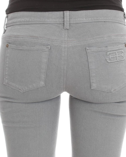 Ermanno Scervino Blue Cotton Blend Slim Fit Bootcut Jeans