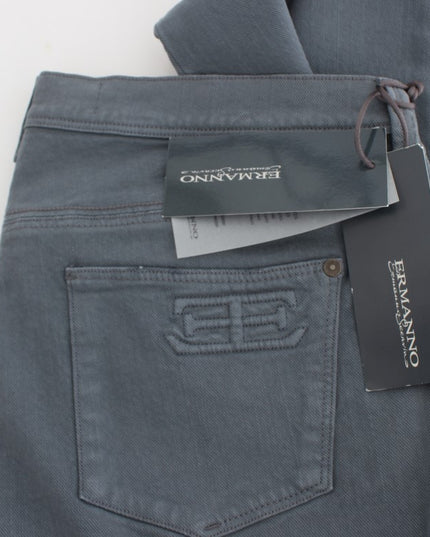 Ermanno Scervino Blue Cotton Blend Slim Fit Bootcut Jeans
