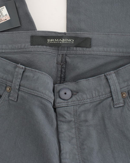 Ermanno Scervino Blue Cotton Blend Slim Fit Bootcut Jeans