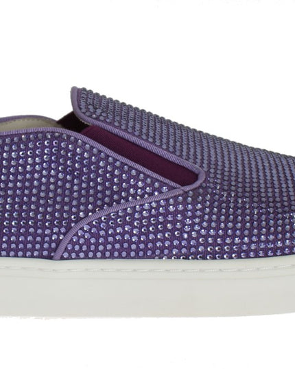 Dolce & Gabbana Purple Strass Canvas Logo Sneakers