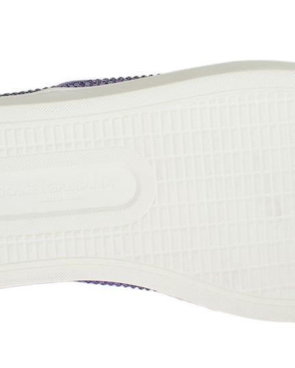 Dolce & Gabbana Purple Strass Canvas Logo Sneakers