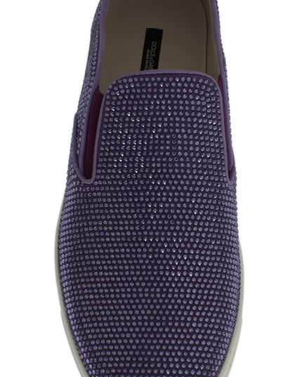 Dolce & Gabbana Purple Strass Canvas Logo Sneakers