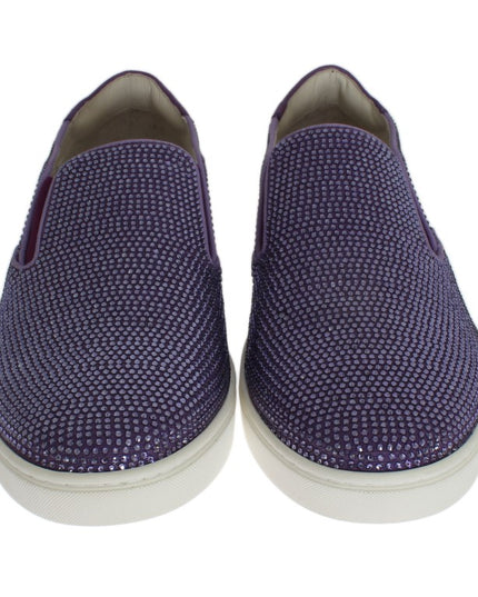 Dolce & Gabbana Purple Strass Canvas Logo Sneakers