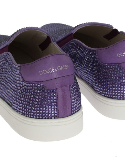 Dolce & Gabbana Purple Strass Canvas Logo Sneakers