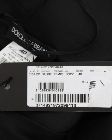 Dolce & Gabbana Black Floral Lace Shift Knee Length Dress