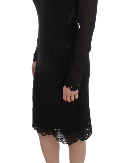 Dolce & Gabbana Black Silk Stretch Sheath Dress