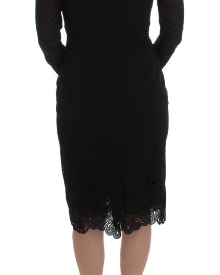 Dolce & Gabbana Black Silk Stretch Sheath Dress