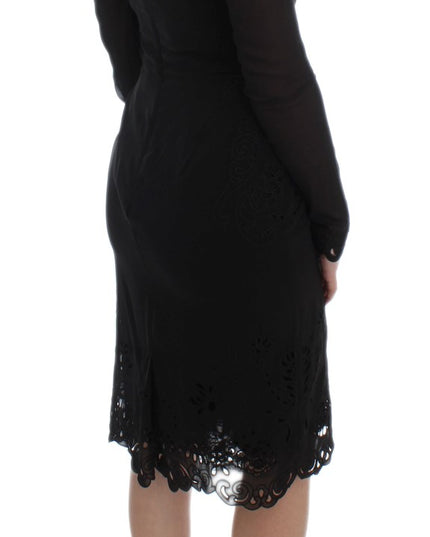 Dolce & Gabbana Black Silk Stretch Sheath Dress