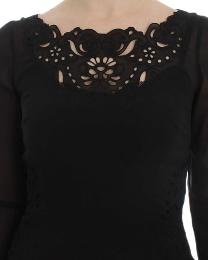 Dolce & Gabbana Black Silk Stretch Sheath Dress