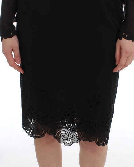 Dolce & Gabbana Black Silk Stretch Sheath Dress