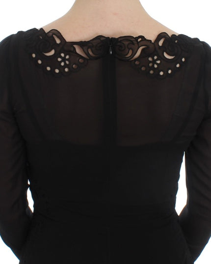 Dolce & Gabbana Black Silk Stretch Sheath Dress