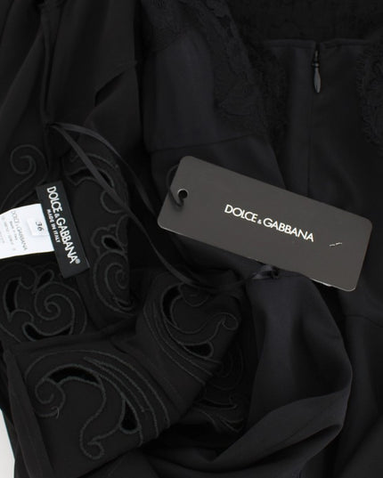 Dolce & Gabbana Black Silk Stretch Sheath Dress