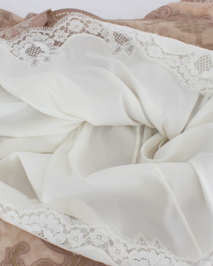 Dolce & Gabbana Pink Silk Lace Ricamo Shift Gown Dress