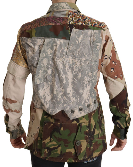 Dolce & Gabbana Multicolor Button Down Patchwork Shirt