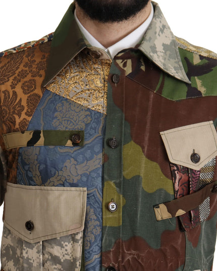 Dolce & Gabbana Multicolor Button Down Patchwork Shirt