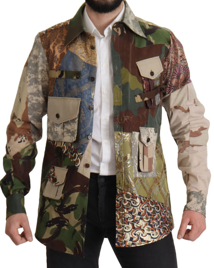 Dolce & Gabbana Multicolor Button Down Patchwork Shirt
