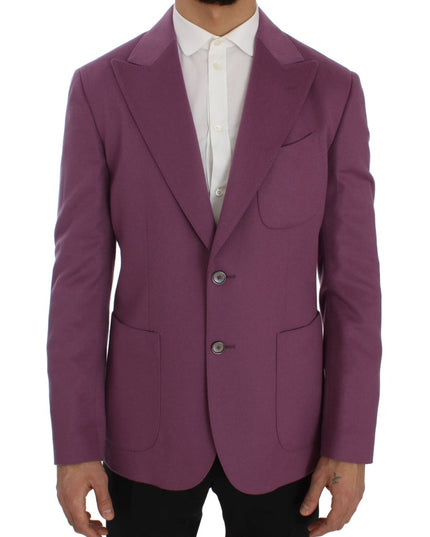 Dolce & Gabbana Purple Cashmere Slim Fit Blazer Jacket
