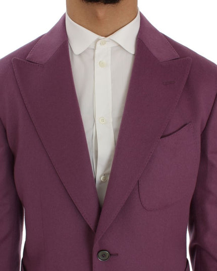 Dolce & Gabbana Purple Cashmere Slim Fit Blazer Jacket
