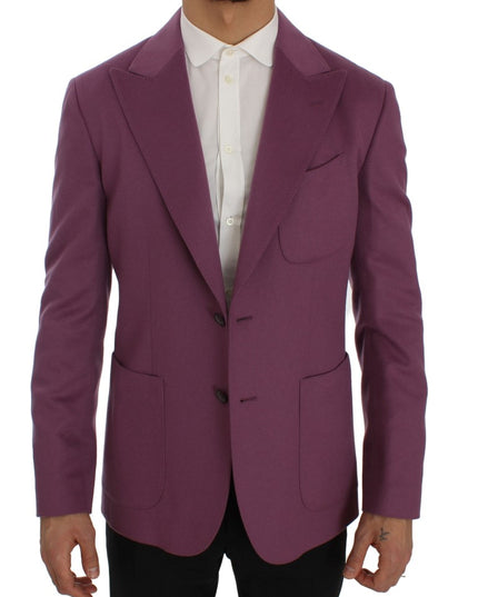 Dolce & Gabbana Purple Cashmere Slim Fit Blazer Jacket