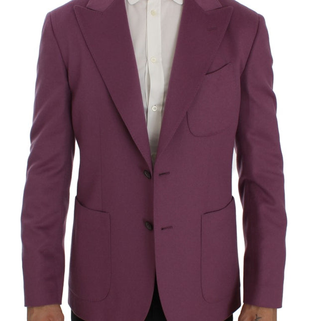 Dolce & Gabbana Purple Cashmere Slim Fit Blazer Jacket