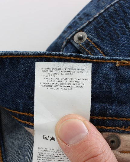 John Galliano Blue Wash Cotton Blend Slim Fit Bootcut Jeans