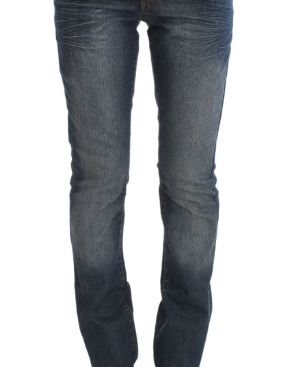 John Galliano Blue Wash Cotton Blend Slim Fit Jeans