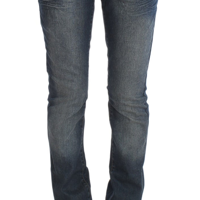 John Galliano Blue Wash Cotton Blend Slim Fit Jeans