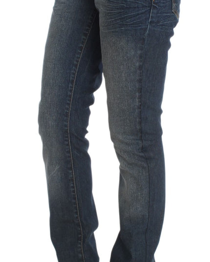 John Galliano Blue Wash Cotton Blend Slim Fit Jeans