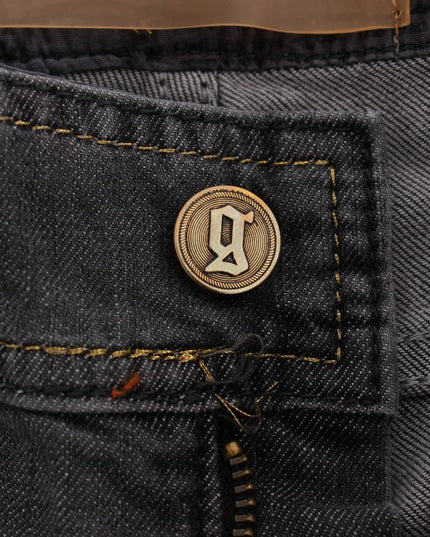 John Galliano Gray Wash Cotton Blend Slim Fit Stretch Jeans