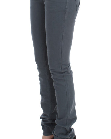 John Galliano Blue Cotton Blend Slim Fit High Waist Jeans