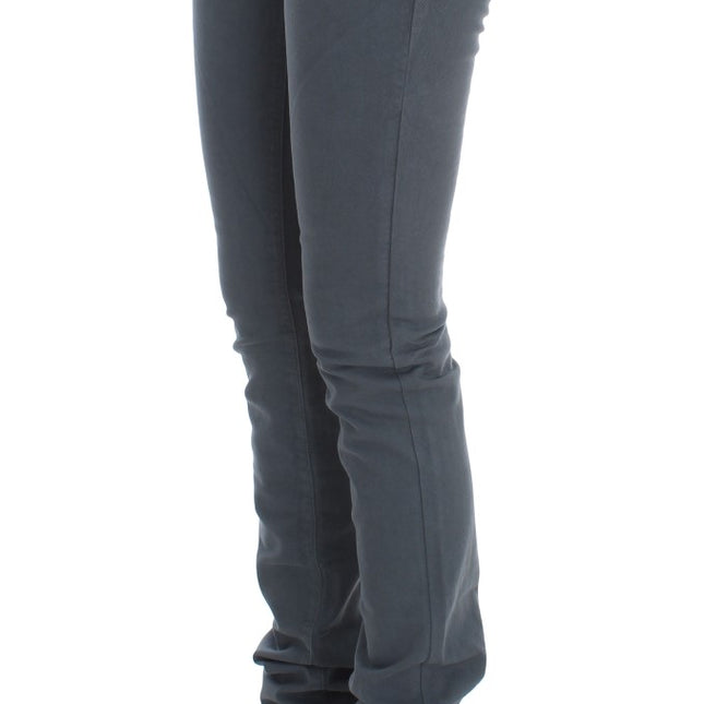 John Galliano Blue Cotton Blend Slim Fit High Waist Jeans