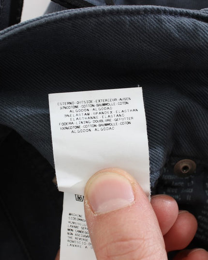 John Galliano Blue Cotton Blend Slim Fit High Waist Jeans