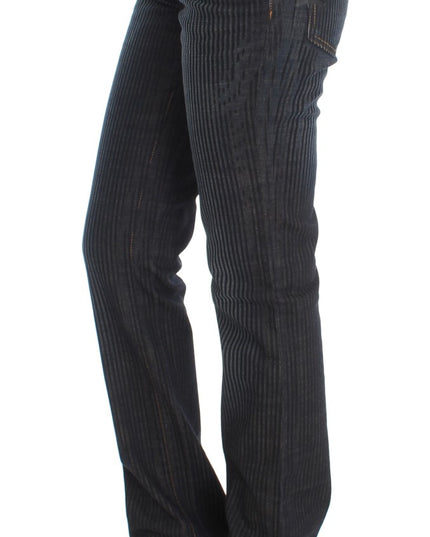 John Galliano Blue Wash Cotton Blend Slim Fit Bootcut Jeans