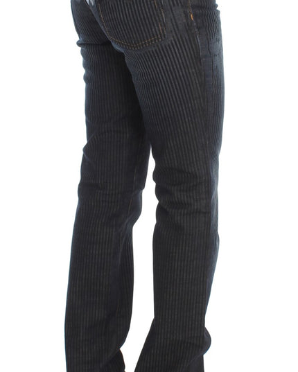 John Galliano Blue Wash Cotton Blend Slim Fit Bootcut Jeans