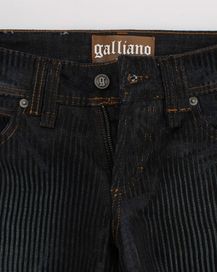John Galliano Blue Wash Cotton Blend Slim Fit Bootcut Jeans
