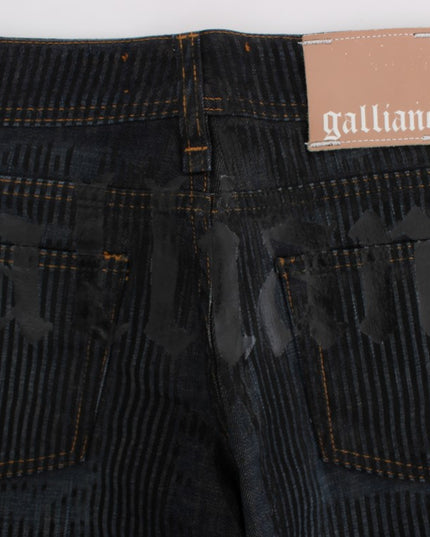 John Galliano Blue Wash Cotton Blend Slim Fit Bootcut Jeans