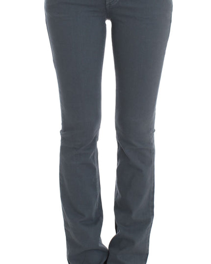 John Galliano Blue Cotton Blend Slim Fit Bootcut Jeans