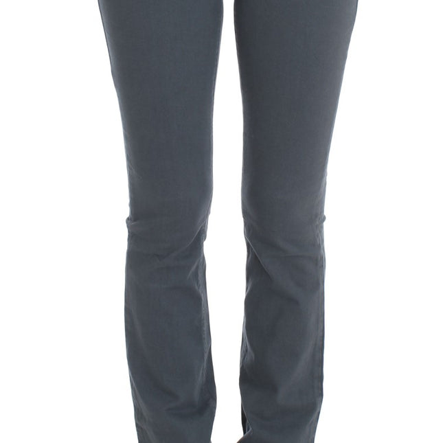 John Galliano Blue Cotton Blend Slim Fit Bootcut Jeans