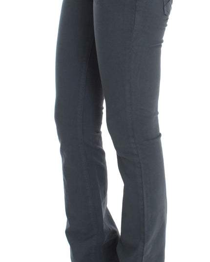 John Galliano Blue Cotton Blend Slim Fit Bootcut Jeans