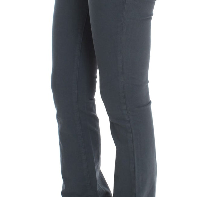 John Galliano Blue Cotton Blend Slim Fit Bootcut Jeans