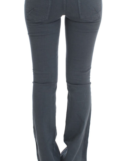 John Galliano Blue Cotton Blend Slim Fit Bootcut Jeans