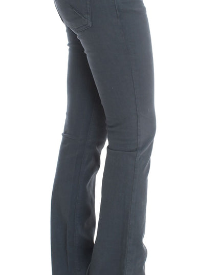 John Galliano Blue Cotton Blend Slim Fit Bootcut Jeans