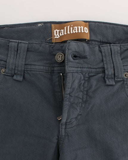 John Galliano Blue Cotton Blend Slim Fit Bootcut Jeans